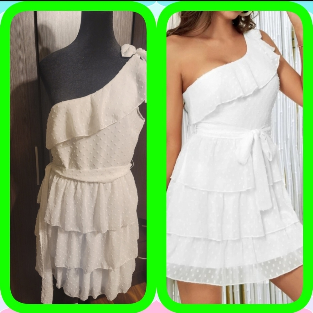Sexy 1 shoulder ruffle dress